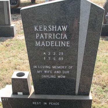 KERSHAW Patricia Madeline 1929-1989