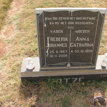 KOTZÉ Frederik Johannes 1957-2008 &amp; Anna Catharina 1959-