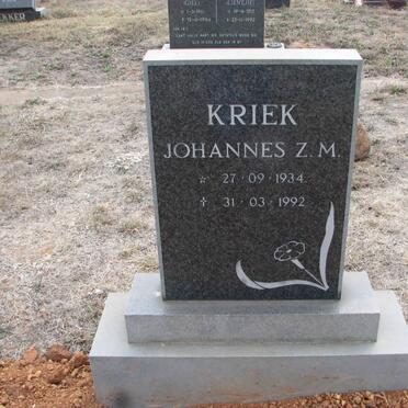 KRIEK Johannes Z.M. 1934-1992