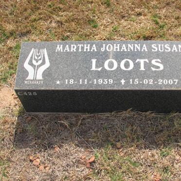 LOOTS Martha Johanna Susanna 1939-2007