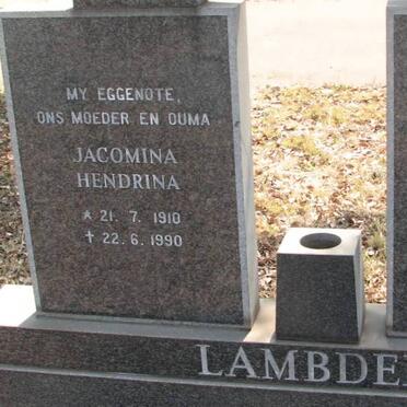 LAMBDEN William Miles 1908-2000 &amp; Jacomina Hendrina 1910-1990