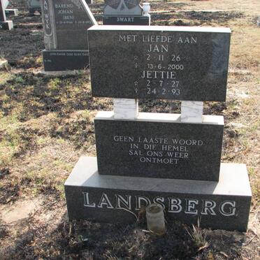 LANDSBERG Jan 1926-2000 &amp; Jettie 1927-1993