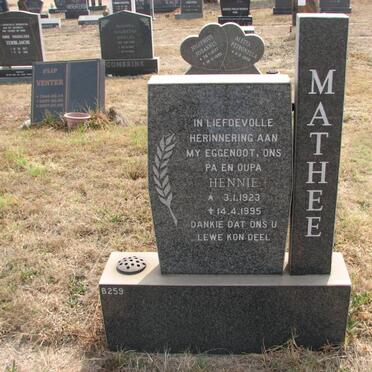MATHEE Hennie 1923-1995