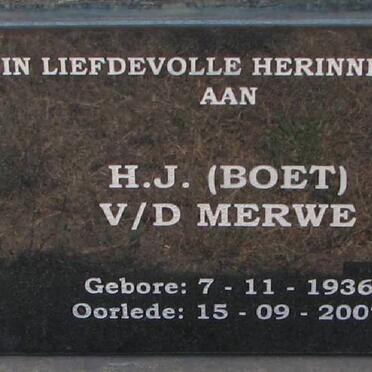 MERWE H.J., v.d. 1936-2007