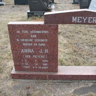 MEYER Anna J.M. nee PIETERS 1935-1991