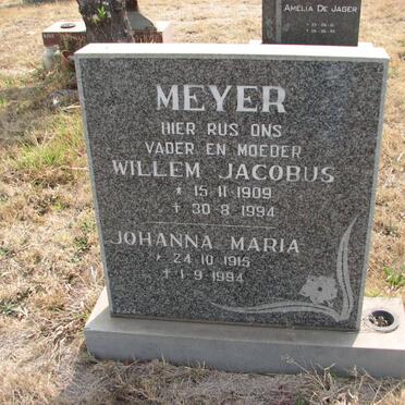 MEYER Willem Jacobus 1909-1994 &amp; Johanna Maria 1915-1994