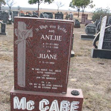 Mc CABE Antjie 1962-1992 :: Mc CABE Juané -1992