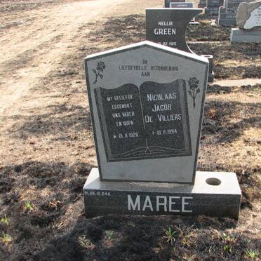 MAREE Nicolaas Jacob de Villiers 1928-1994