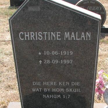 MALAN Christine 1919-1997