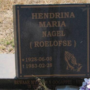 NAGEL  Hendrina Maria nee ROELOFSE 1928-1983