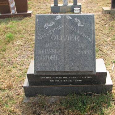 OLIVIER Jan Johannes Antonie 1944-2007 &amp; Ann Susanna