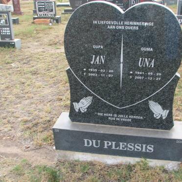PLESSIS Jan, du 1935-2003 &amp; Una 1941-2007