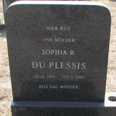 PLESSIS Sophia R., du 1919-1985
