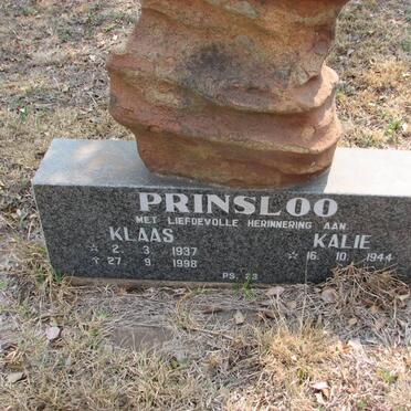 PRINSLOO Klaas 1937-1998 &amp; Kalie 1944-