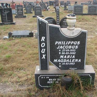 ROUX Philippus Jacobus 1953-2002 &amp; Maria Magdalena 1953-