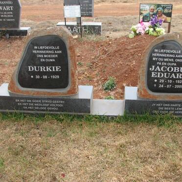 ROUX Jacobus Eduard, le 1924-2009 &amp; Durkie 1929-