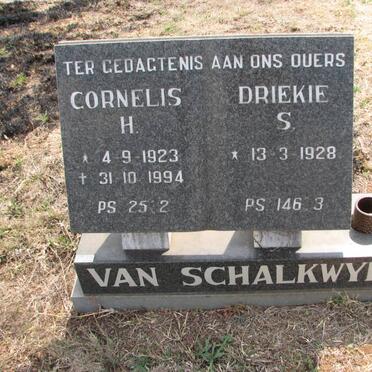 SCHALKWYK Cornelis H., van 1923-1994 &amp; Driekie S. 1928-