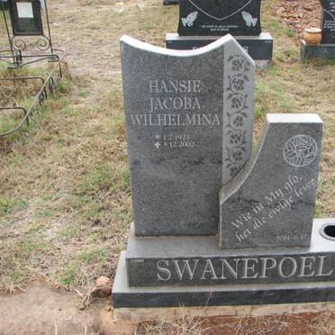 SWANEPOEL Hansie Jacoba Wilhelmina 1923-2002