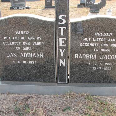 STEYN Jan Adriaan 1934- &amp; Barbra Jacomina 1935-1992