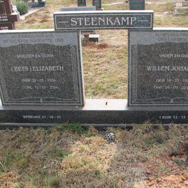 STEENKAMP Willem Johannes 1927-2012 &amp; Elizabeth 1934-2004