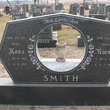 SMITH Koos 1912-1992 &amp; Miemie 1922-1992