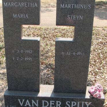 SPUY Marthinus Steyn, van der 1915- &amp; Margaretha Maria 1912-1991