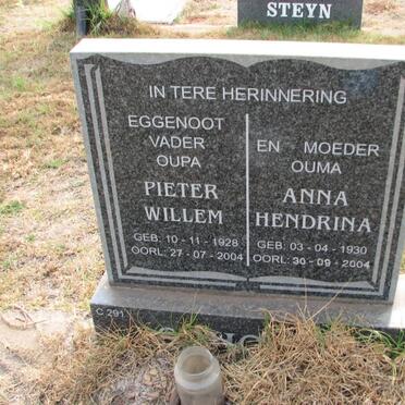 SCHOEMAN Pieter Hendrik 1928-2004 &amp; Anna Hendrina 1930-2004
