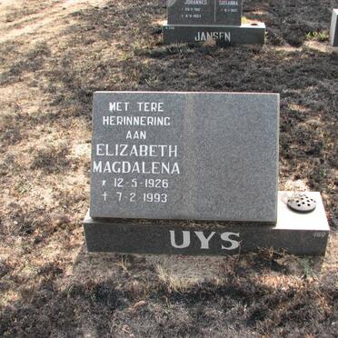 UYS Elizabeth Magdalena 1926-1993