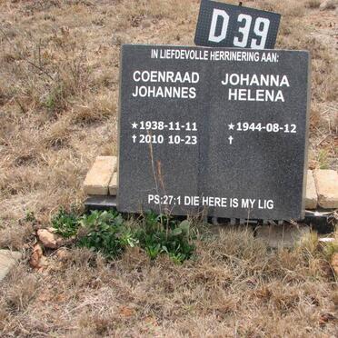 VILJOEN Coenraad Johannes 1938-2010 &amp; Johanna Helena 1944-