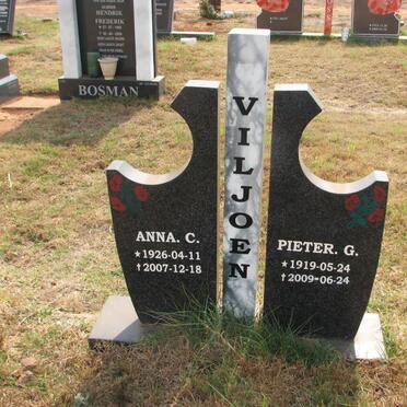 VILJOEN Pieter G. 1919-2009 &amp; Anna C. 1926-2007