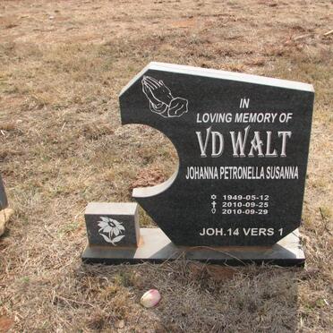 WALT Johanna Petronella Susanna, v.d. 1949-2010