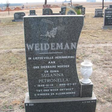 WEIDEMAN Susanna Petronella 1946-1996