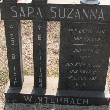 WINTERBACH Sara Suzanna 1910-1984