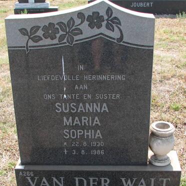 WALT Susanna Maria Sophia, van der 1930-1986