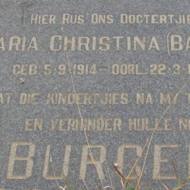 BURGER Maria Christina 1914-1918