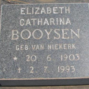 BOOYSEN Elizabeth Catharina nee VAN NIEKERK 1903-1993