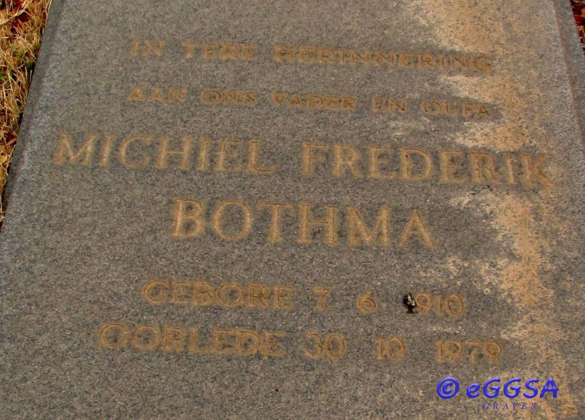 BOTHMA Michiel Frederik 1910-1979