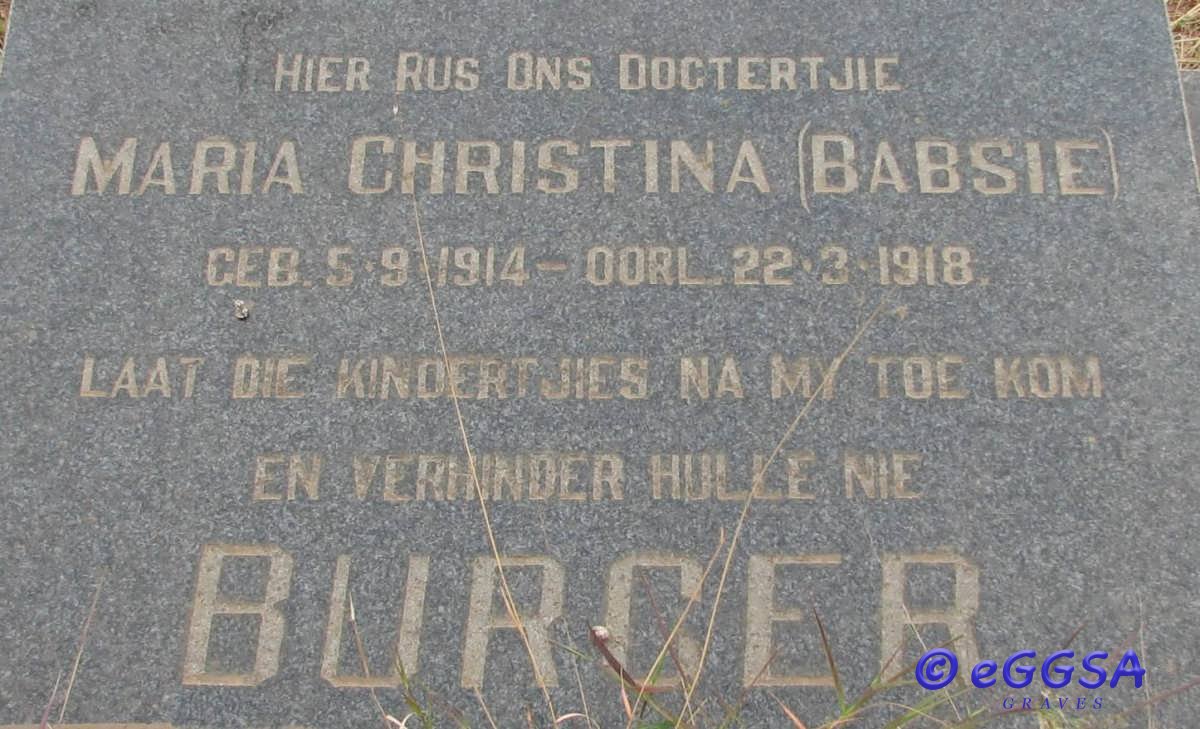 BURGER Maria Christina 1914-1918