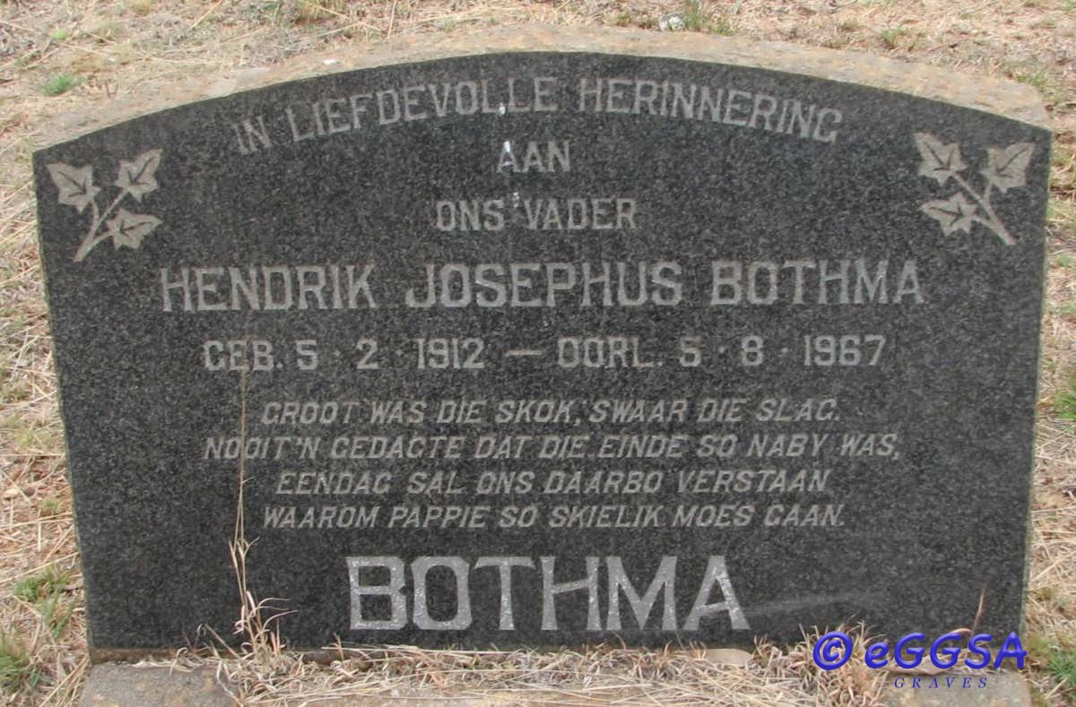 BOTHMA Hendrik Josephus 1912-1967