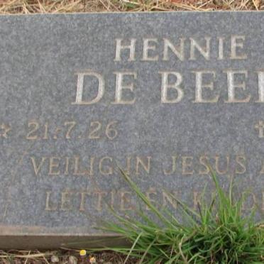 BEER Hennie, de 1926-1981