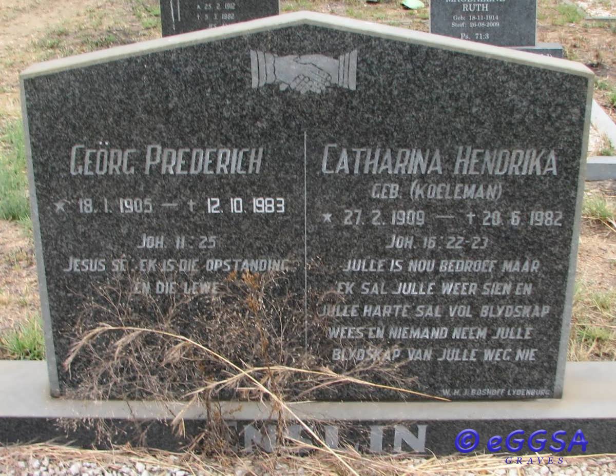 ENSLIN Georg Prederich 1905-1983 &amp; Catharina Hendrika KOELEMAN 1909-1982