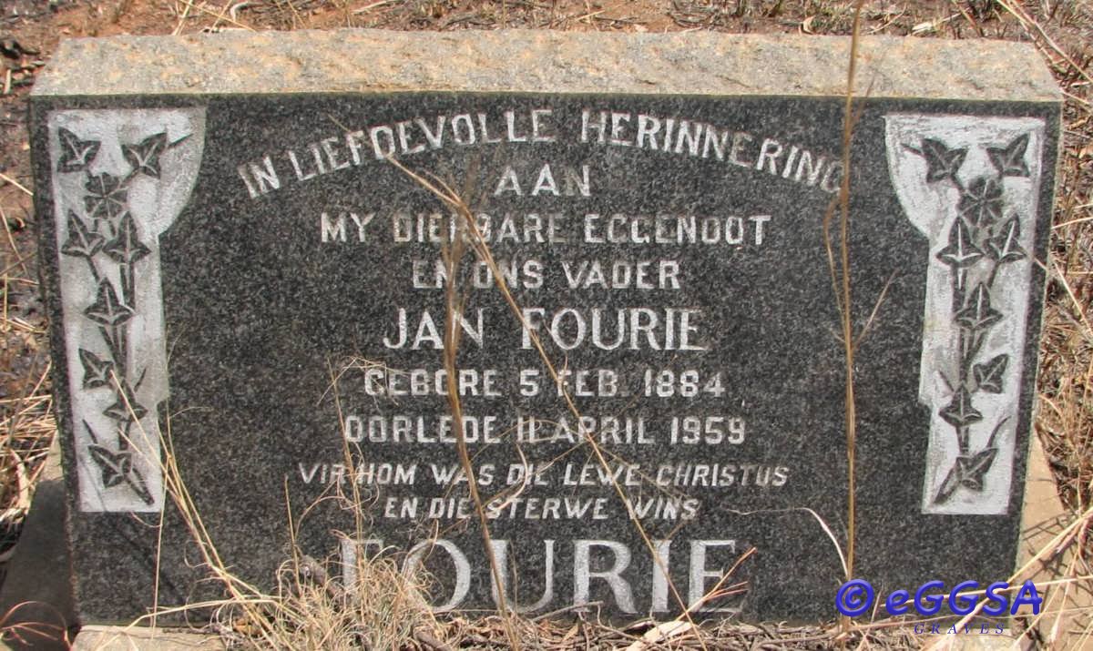 FOURIE Jan 1884-1959