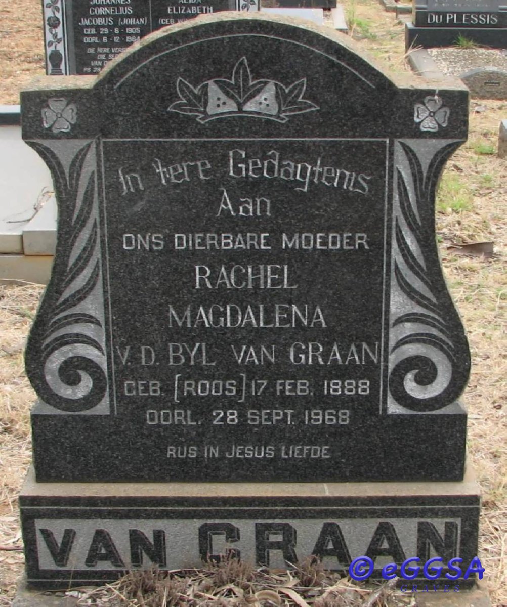 GRAAN Rachel Maria v.d.Byl, van nee ROOS 1888-1968