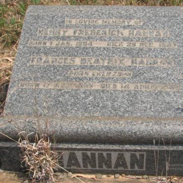 HANNAN Henry Frederick 1894-1947 &amp; Frances Beatrix IMARZOHN ?