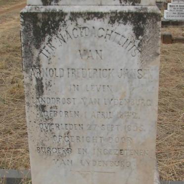 JANSEN Arnold Frederick 1842-1895