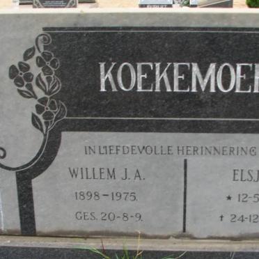 KOEKEMOER Willem J.A. 1898-1975 &amp; Elsje J. 1913-1988