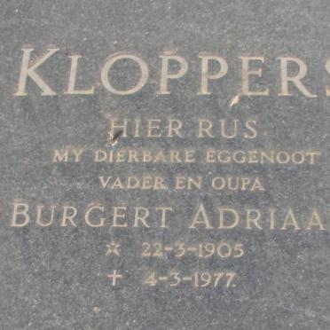 KLOPPERS Burgert Adriaan 1905-1977