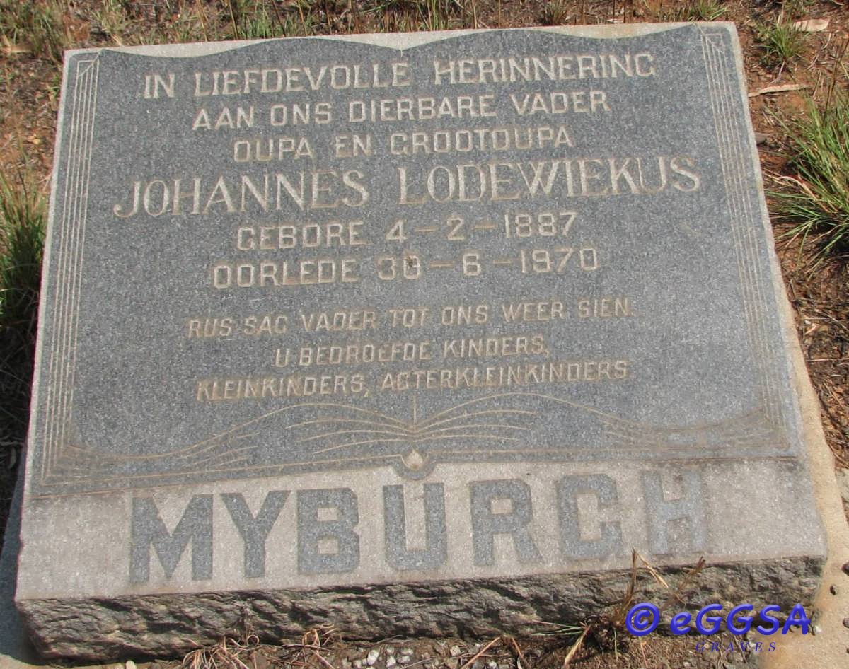 MYBURGH Johannes Lodewiekus 1887-1970