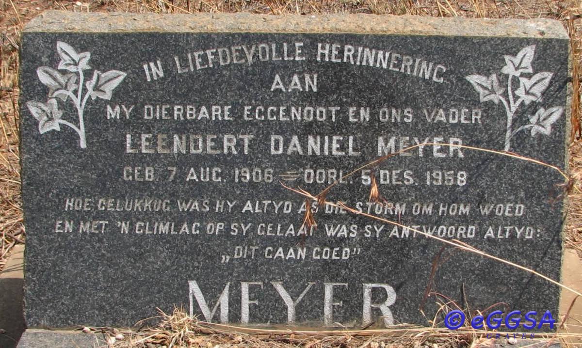 MEYER Leendert Daniel 1906-1958