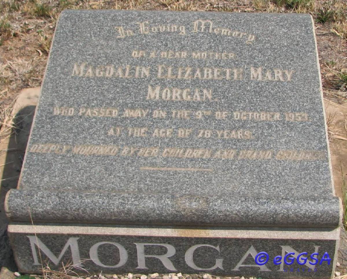 MORGAN Magdalin Elizabeth Mary -1953